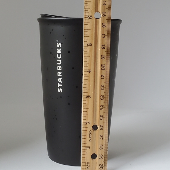 Starbucks "&" Double Walled Ceramic Coffee Tumbler Matte Blk Gloss Blk Sparkles - Picture 7 of 7